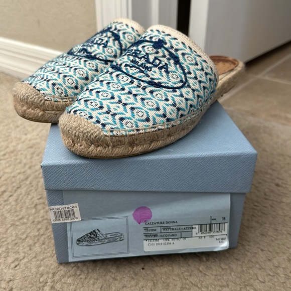 Prada Nastro Jacquard Logo Slip On Espadrille Mule - Picture 3 of 9